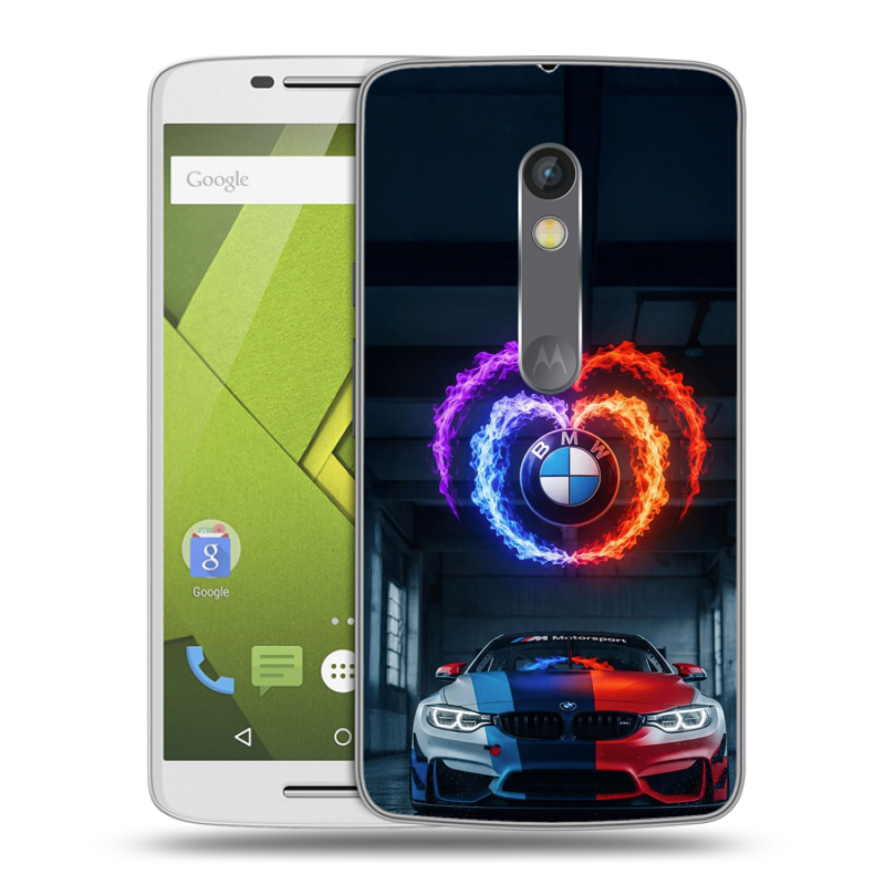 Пластиковый чехол на Motorola Moto X Play с принтом BMW БМВ Пластиковый чехол на Motorola Moto X Play с принтом BMW БМВ