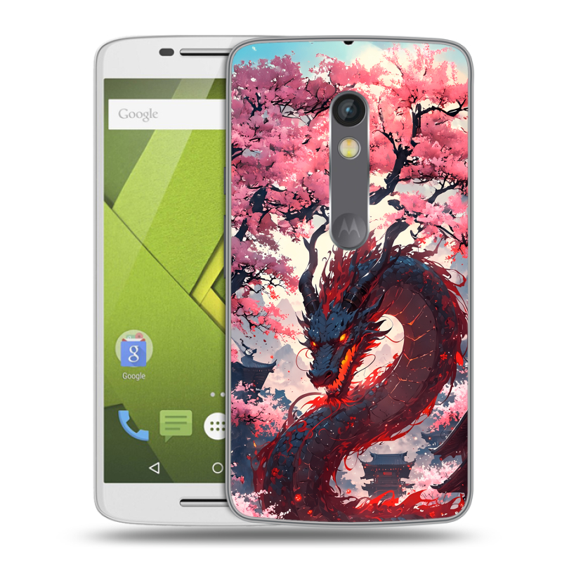 Пластиковый чехол на Motorola Moto X Play с принтом Дракон Японский Пластиковый чехол на Motorola Moto X Play с принтом Дракон Японский