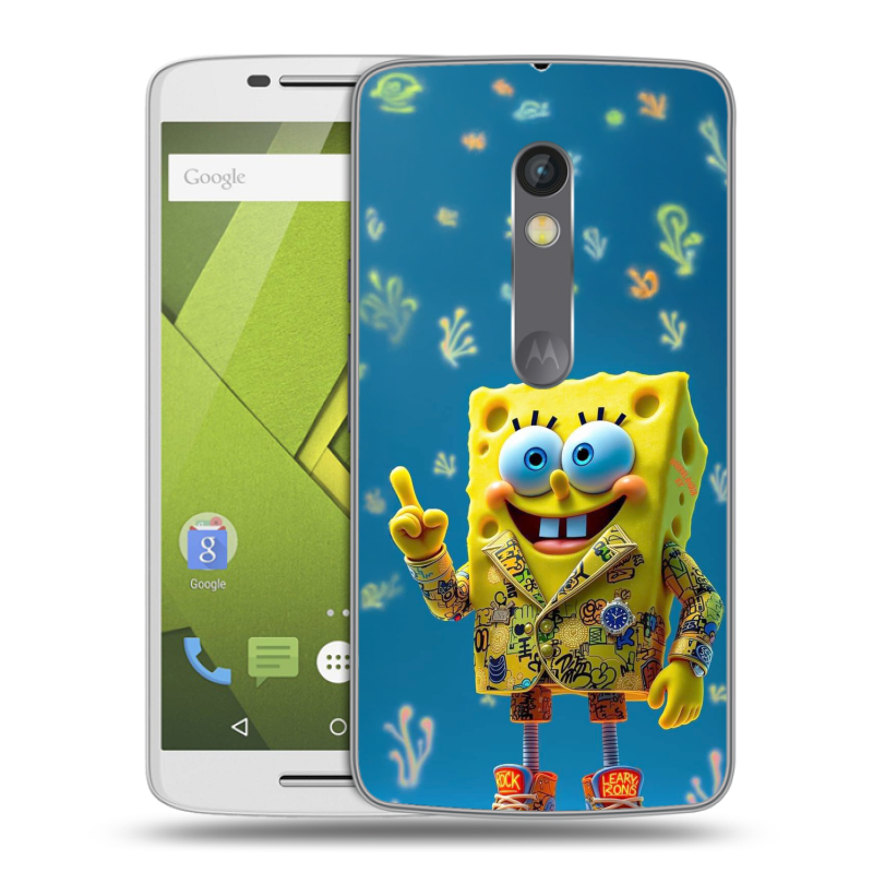 Пластиковый чехол на Motorola Moto X Play с принтом Спанч боб Спанчбоб Пластиковый чехол на Motorola Moto X Play с принтом Спанч боб Спанчбоб
