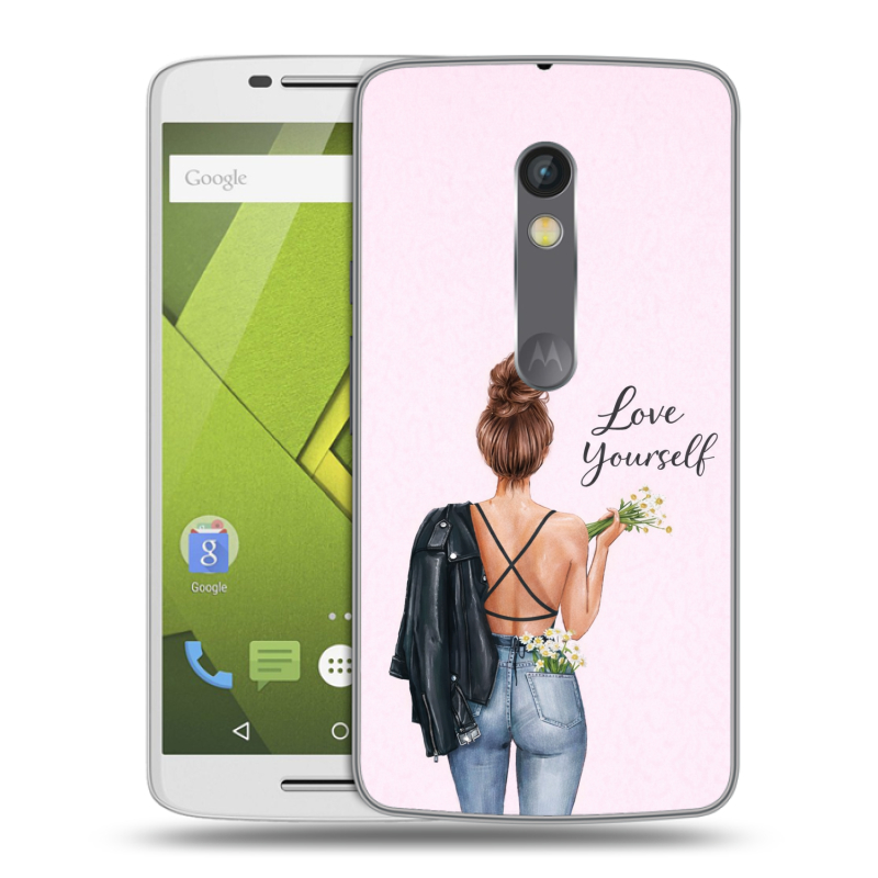 Пластиковый чехол на Motorola Moto X Play с принтом женский Пластиковый чехол на Motorola Moto X Play с принтом женский