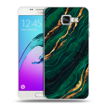 Силиконовый чехол на Samsung Galaxy A5 (2016) с принтом Мрамор зеленое золото Силиконовый чехол на Samsung Galaxy A5 (2016) с принтом Мрамор зеленое золото