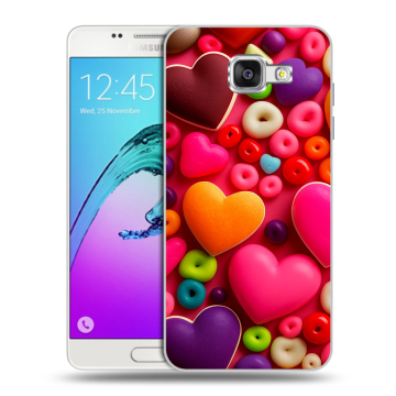 Силиконовый чехол на Samsung Galaxy A5 (2016) с принтом Сердечки Силиконовый чехол на Samsung Galaxy A5 (2016) с принтом Сердечки