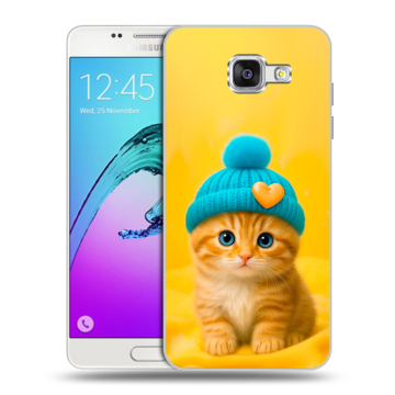 Силиконовый чехол на Samsung Galaxy A5 (2016) с принтом Котенок в шапке Силиконовый чехол на Samsung Galaxy A5 (2016) с принтом Котенок в шапке