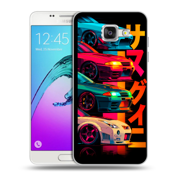 Силиконовый чехол на Samsung Galaxy A5 (2016) с принтом Гоночные машины Силиконовый чехол на Samsung Galaxy A5 (2016) с принтом Гоночные машины