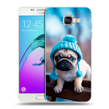 Силиконовый чехол на Samsung Galaxy A5 (2016) с принтом Мопс в шапке