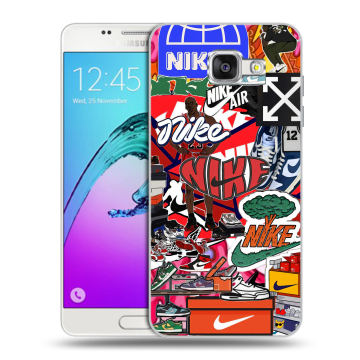 Силиконовый чехол на Samsung Galaxy A5 (2016) с принтом Найк Nike яркий