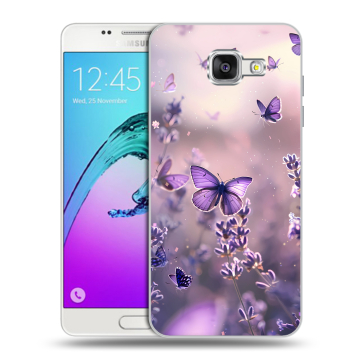 Силиконовый чехол на Samsung Galaxy A5 (2016) с принтом бабочки и лаванда