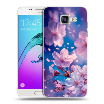 Силиконовый чехол на Samsung Galaxy A5 (2016) с принтом цветы бабочки