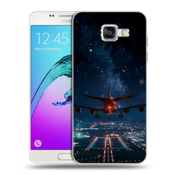 Силиконовый чехол на Samsung Galaxy A5 (2016) с принтом самолет