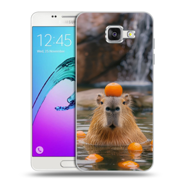 Силиконовый чехол на Samsung Galaxy A5 (2016) с принтом Капибара с апельсином Силиконовый чехол на Samsung Galaxy A5 (2016) с принтом Капибара с апельсином