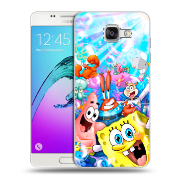 Силиконовый чехол на Samsung Galaxy A5 (2016) с принтом спанчбоб спанч боб