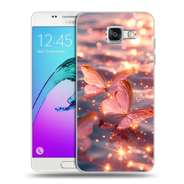 Силиконовый чехол на Samsung Galaxy A5 (2016) с принтом бабочки розовые