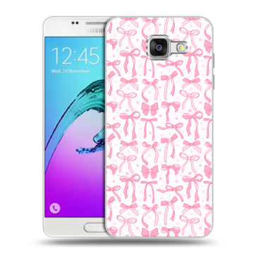Силиконовый чехол на Samsung Galaxy A5 (2016) с принтом Розовые бантики Силиконовый чехол на Samsung Galaxy A5 (2016) с принтом Розовые бантики