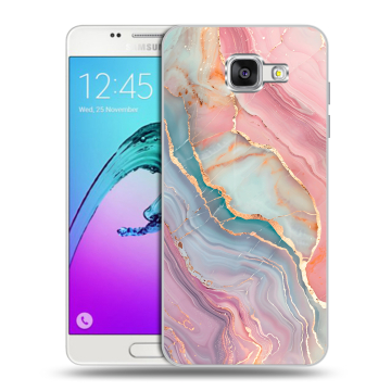 Силиконовый чехол на Samsung Galaxy A5 (2016) с принтом розовый мрамор