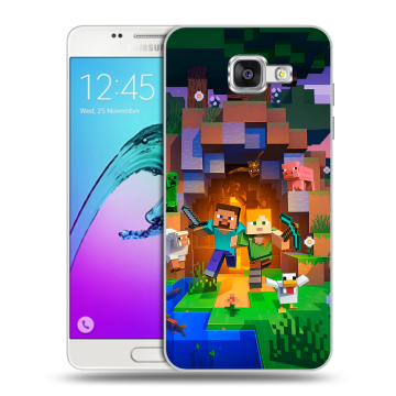 Силиконовый чехол на Samsung Galaxy A5 (2016) с принтом Майнкрафт Minecraft