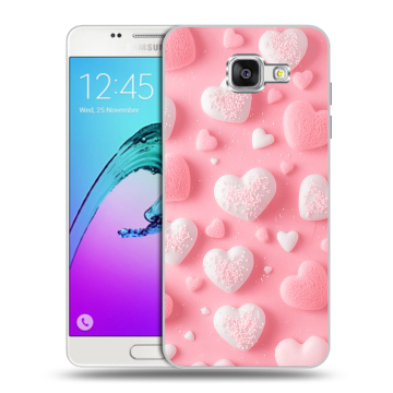 Силиконовый чехол на Samsung Galaxy A5 (2016) с принтом Сердечки