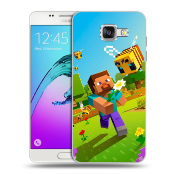 Силиконовый чехол на Samsung Galaxy A5 (2016) с принтом Майнкрафт Minecraft