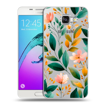 Силиконовый чехол на Samsung Galaxy A5 (2016) с принтом Цветы паттерн Силиконовый чехол на Samsung Galaxy A5 (2016) с принтом Цветы паттерн