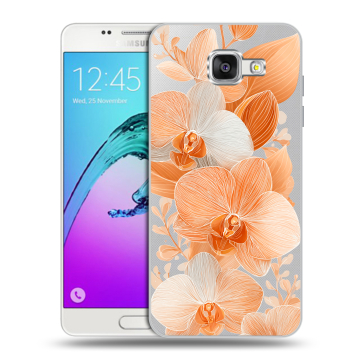 Силиконовый чехол на Samsung Galaxy A5 (2016) с принтом Бежевые цветы Силиконовый чехол на Samsung Galaxy A5 (2016) с принтом Бежевые цветы