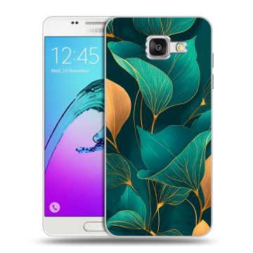 Силиконовый чехол на Samsung Galaxy A5 (2016) с принтом Листья и золото Силиконовый чехол на Samsung Galaxy A5 (2016) с принтом Листья и золото