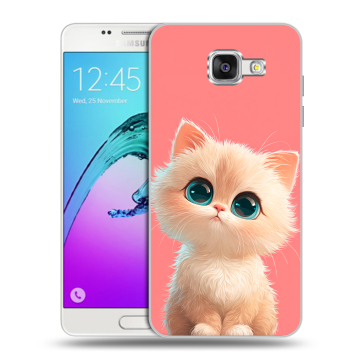 Силиконовый чехол на Samsung Galaxy A5 (2016) с принтом Розовый котенок Силиконовый чехол на Samsung Galaxy A5 (2016) с принтом Розовый котенок