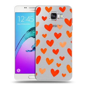 Силиконовый чехол на Samsung Galaxy A5 (2016) с принтом Сердечки Силиконовый чехол на Samsung Galaxy A5 (2016) с принтом Сердечки