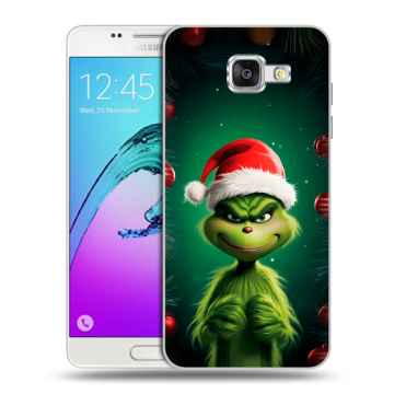 Силиконовый чехол на Samsung Galaxy A5 (2016) с принтом Гринч Новый год Рождество Силиконовый чехол на Samsung Galaxy A5 (2016) с принтом Гринч Новый год Рождество