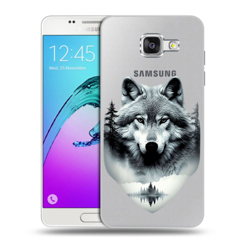Силиконовый чехол на Samsung Galaxy A5 (2016) с принтом Волк в лесу Силиконовый чехол на Samsung Galaxy A5 (2016) с принтом Волк в лесу