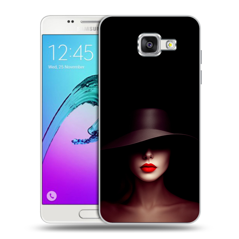 Силиконовый чехол на Samsung Galaxy A5 (2016) с принтом Девушка в шляпе Силиконовый чехол на Samsung Galaxy A5 (2016) с принтом Девушка в шляпе