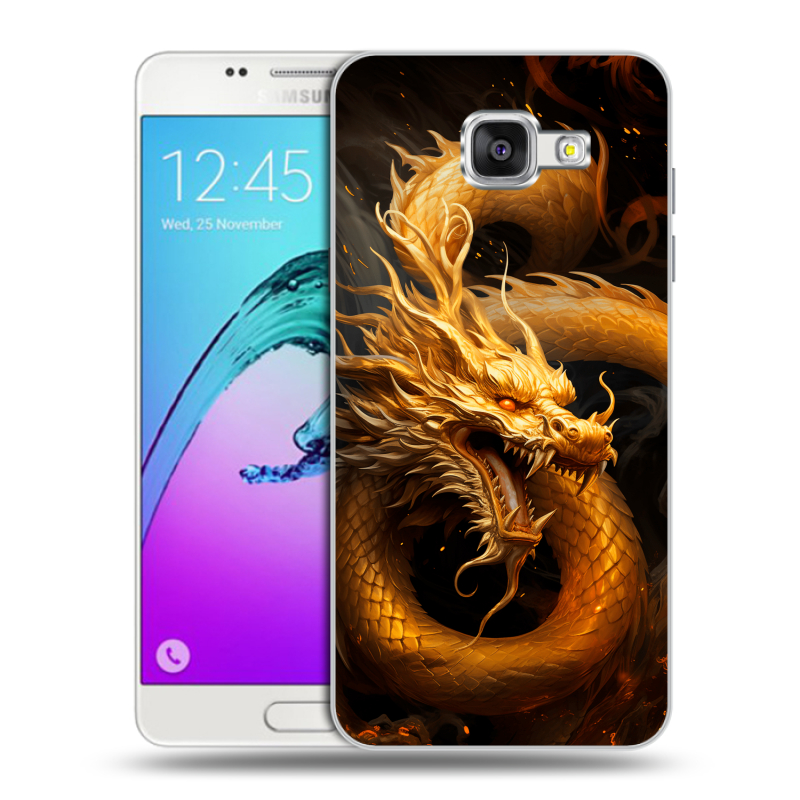 Силиконовый чехол на Samsung Galaxy A5 (2016) с принтом Золотой дракон Силиконовый чехол на Samsung Galaxy A5 (2016) с принтом Золотой дракон