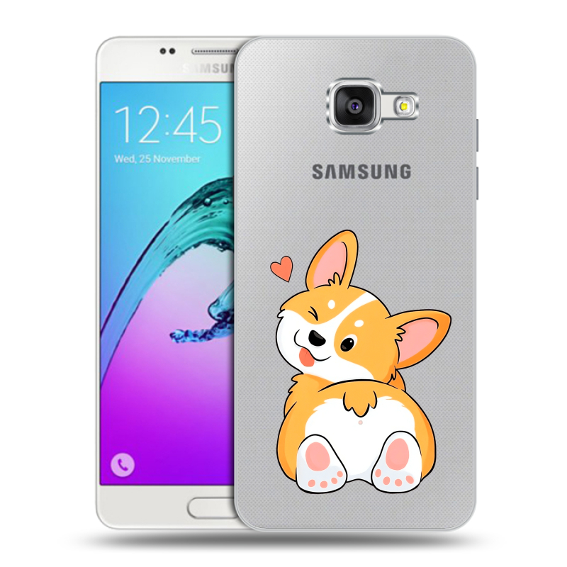 Силиконовый чехол на Samsung Galaxy A5 (2016) с принтом Корги Силиконовый чехол на Samsung Galaxy A5 (2016) с принтом Корги
