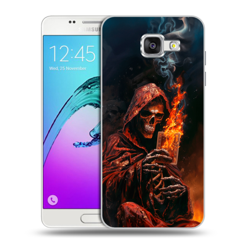 Силиконовый чехол на Samsung Galaxy A5 (2016) с принтом Скелет и карты Силиконовый чехол на Samsung Galaxy A5 (2016) с принтом Скелет и карты