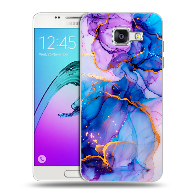 Силиконовый чехол на Samsung Galaxy A5 (2016) с принтом синий мрамор Силиконовый чехол на Samsung Galaxy A5 (2016) с принтом синий мрамор