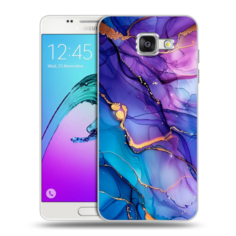 Силиконовый чехол на Samsung Galaxy A5 (2016) с принтом синий мрамор Силиконовый чехол на Samsung Galaxy A5 (2016) с принтом синий мрамор