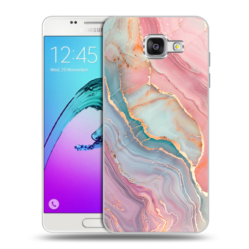 Силиконовый чехол на Samsung Galaxy A5 (2016) с принтом розовый мрамор Силиконовый чехол на Samsung Galaxy A5 (2016) с принтом розовый мрамор