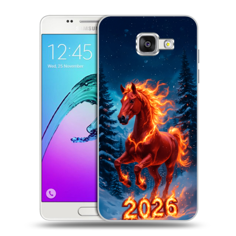 Силиконовый чехол на Samsung Galaxy A5 (2016) с принтом Новый год коня Силиконовый чехол на Samsung Galaxy A5 (2016) с принтом Новый год коня
