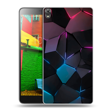 Силиконовый чехол на Lenovo Phab с принтом Геометрия неона Силиконовый чехол на Lenovo Phab с принтом Геометрия неона