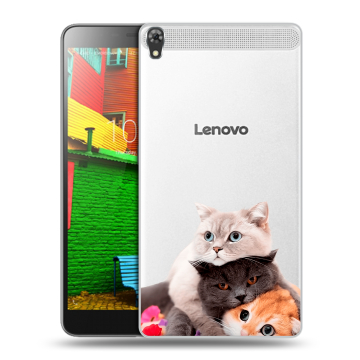 Силиконовый чехол на Lenovo Phab с принтом Кошки Силиконовый чехол на Lenovo Phab с принтом Кошки