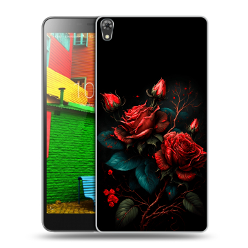 Силиконовый чехол на Lenovo Phab с принтом Розы красные