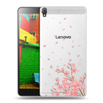 Силиконовый чехол на Lenovo Phab с принтом Ветка сакуры