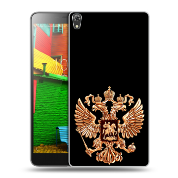Силиконовый чехол на Lenovo Phab с принтом Герб России золотой Силиконовый чехол на Lenovo Phab с принтом Герб России золотой