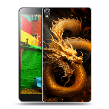 Силиконовый чехол на Lenovo Phab с принтом Золотой дракон Силиконовый чехол на Lenovo Phab с принтом Золотой дракон