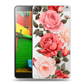 Силиконовый чехол на Lenovo Phab с принтом Розы