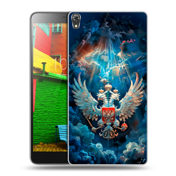 Силиконовый чехол на Lenovo Phab с принтом Герб флаг России