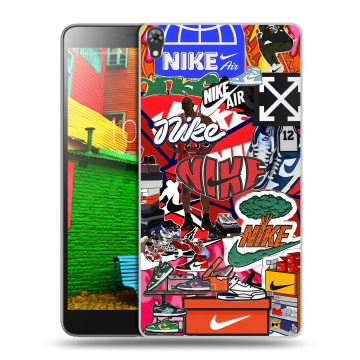 Силиконовый чехол на Lenovo Phab с принтом Найк Nike яркий