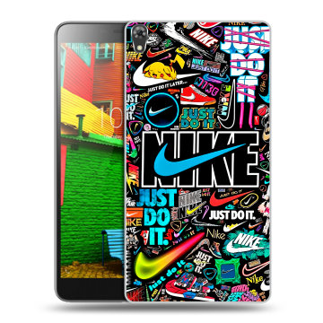 Силиконовый чехол на Lenovo Phab с принтом найк nike черный Силиконовый чехол на Lenovo Phab с принтом найк nike черный