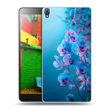 Силиконовый чехол на Lenovo Phab с принтом голубые орхидеи