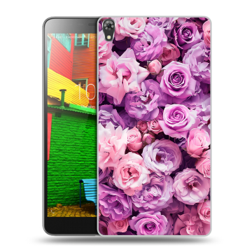 Силиконовый чехол на Lenovo Phab с принтом лавандовые розы Силиконовый чехол на Lenovo Phab с принтом лавандовые розы
