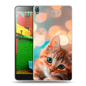 Силиконовый чехол на Lenovo Phab с принтом котик