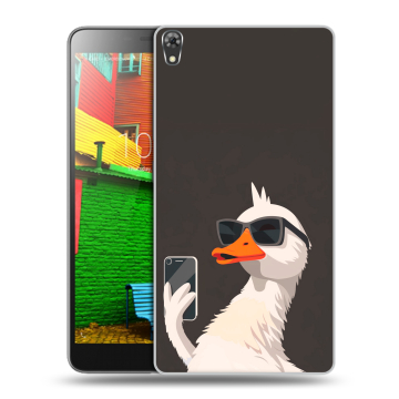 Силиконовый чехол на Lenovo Phab с принтом утка в очках